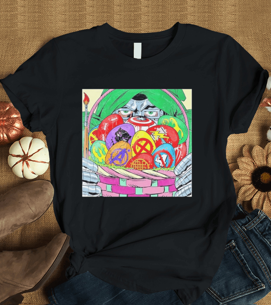 Doctor Doom Easter Egg Basket Avengers Marvel Crossover Secrets T-Shirt