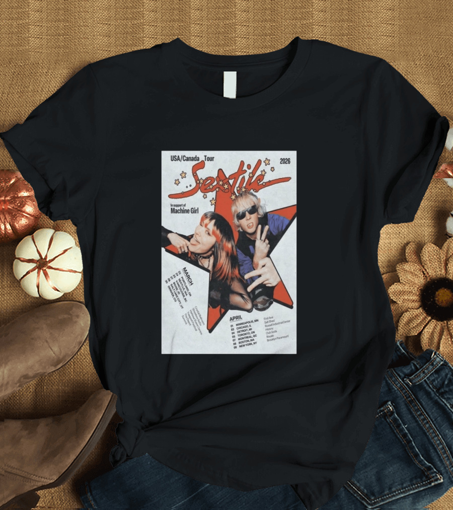 USA Canada 2026 Sextile Tour In Support Of Machine Girl T-Shirt