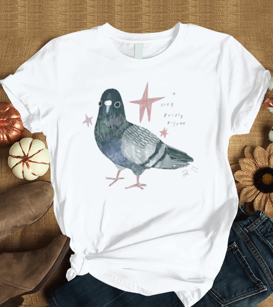 A Very Pretty Pigeon With Red Stars T-Shirt