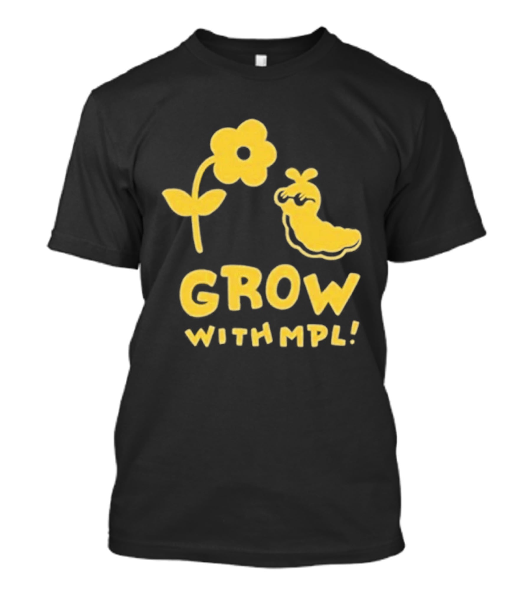 Grow With MPL Flower And Bird Yellow T-Shirt