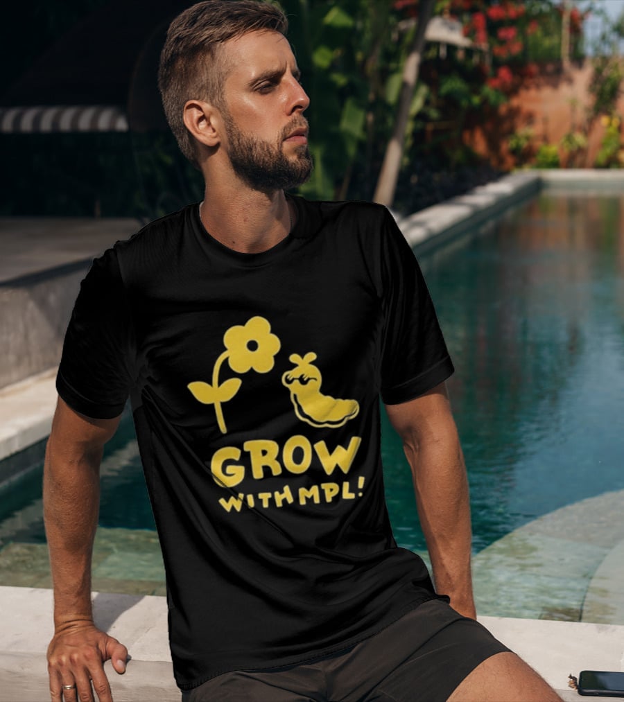 Grow With MPL Flower And Bird Yellow T-Shirt