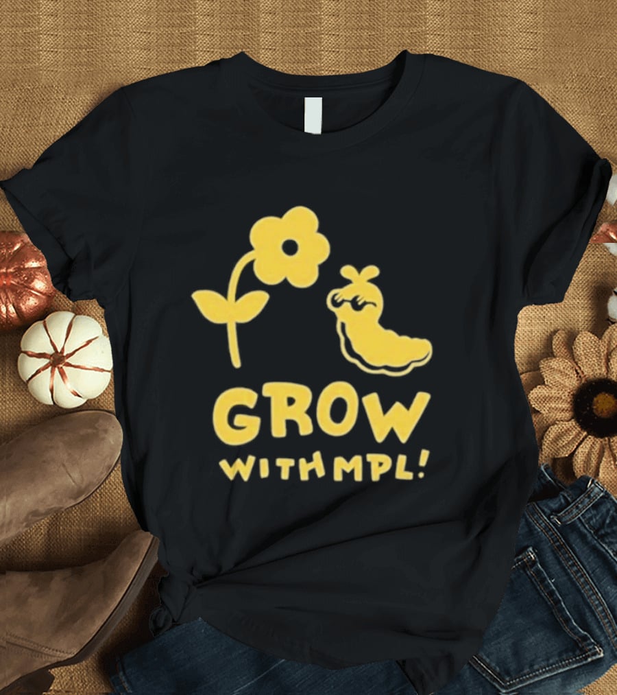 Grow With MPL Flower And Bird Yellow T-Shirt