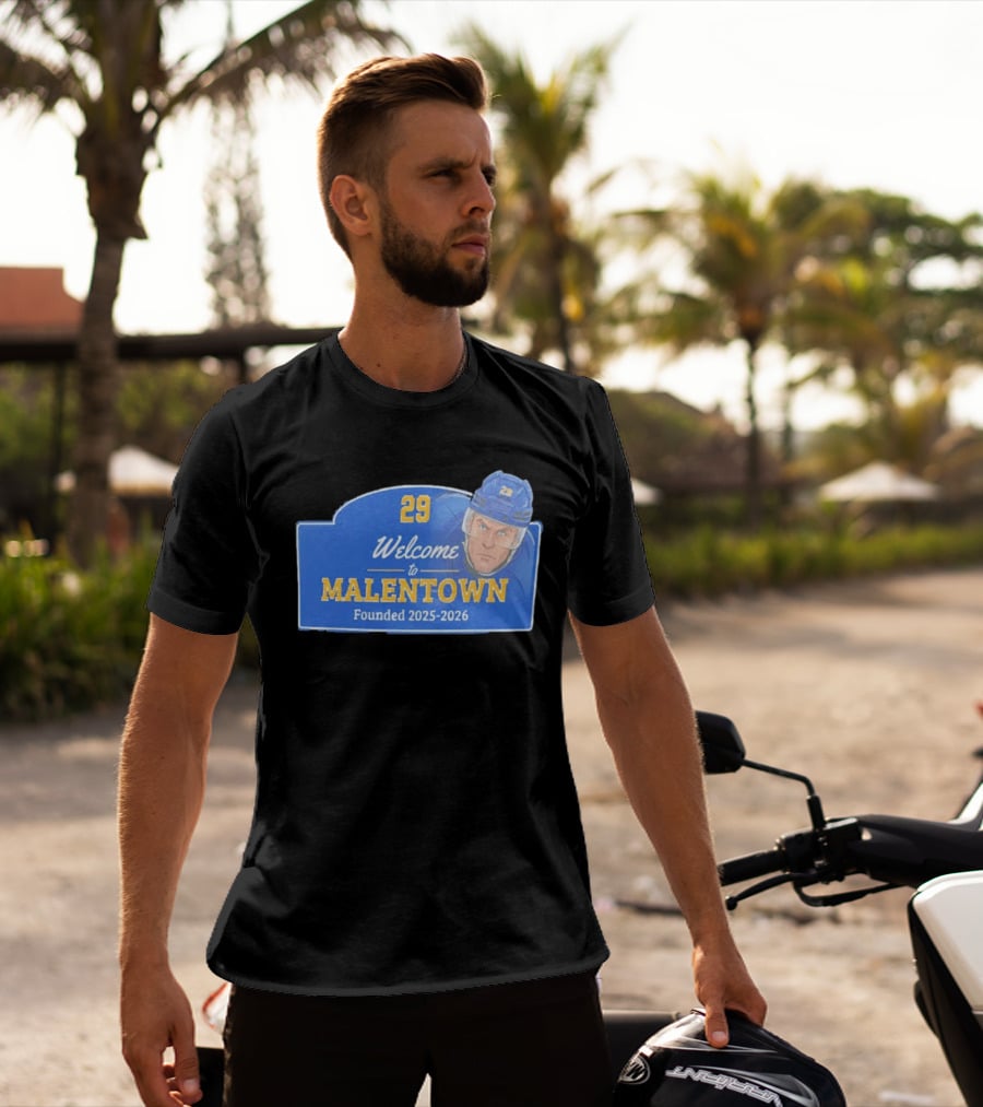 Welcome To Malentown 29 Beck Malenstyn Buffalo Sabres Founded 2025 2026 T-Shirt