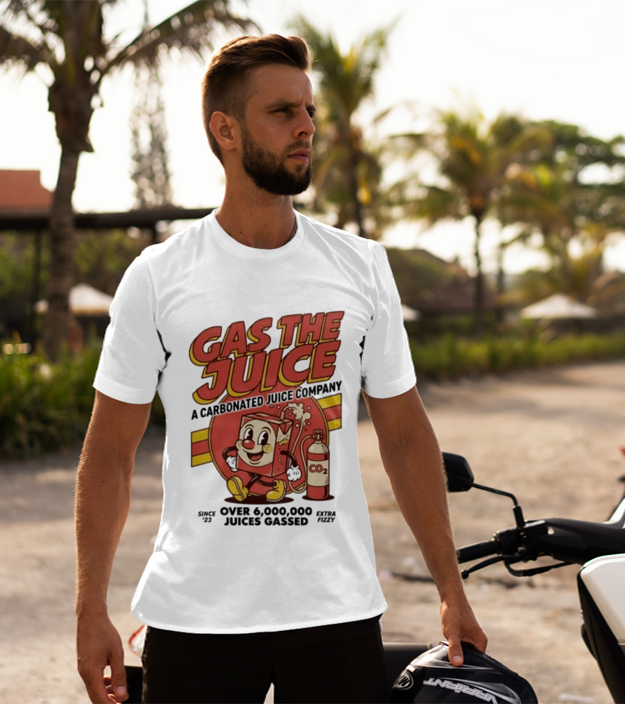 Gas The Juice A Carbonated Juice Company CO2 Juices Gassed Since 75 Retro Fizzy T-Shirt