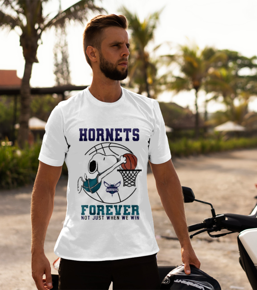 Hornets Snoopy Dunking Basketball Forever Not Just When We Win T-Shirt