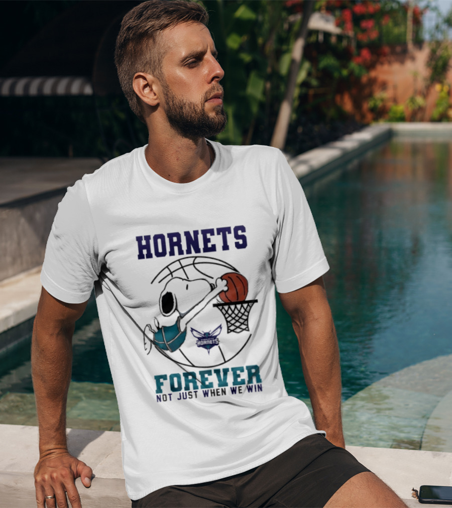 Hornets Snoopy Dunking Basketball Forever Not Just When We Win T-Shirt