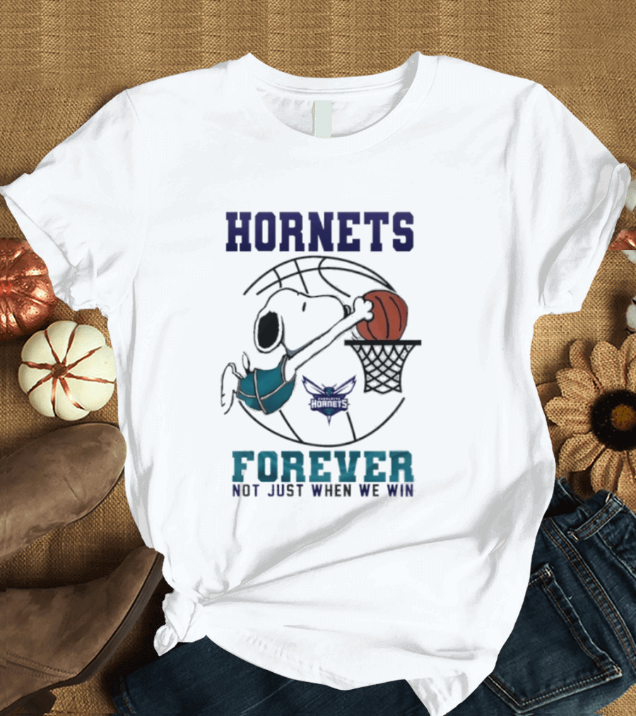 Hornets Snoopy Dunking Basketball Forever Not Just When We Win T-Shirt