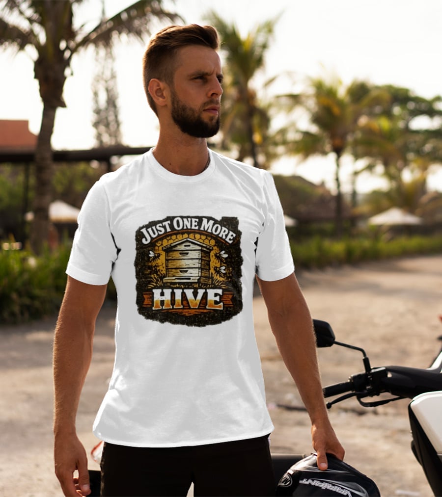 Just One More Hive Beekeeping Bees Honeycomb Apiary T-Shirt