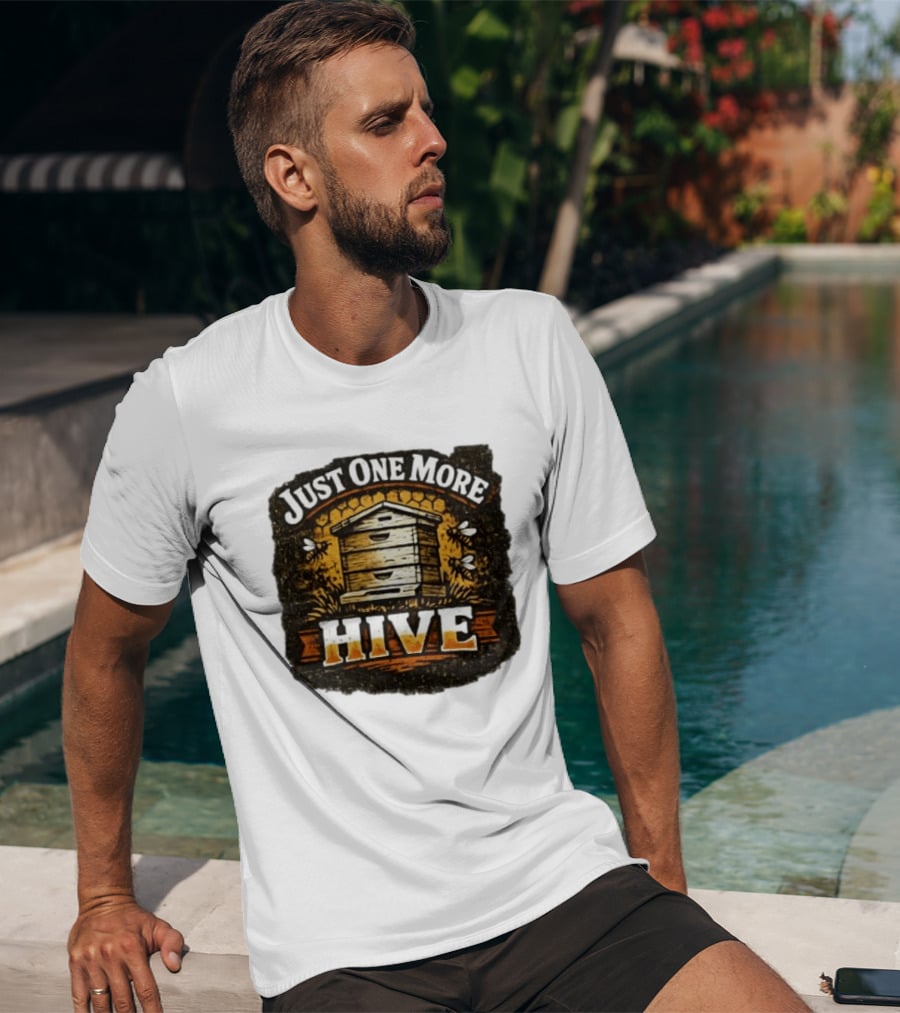 Just One More Hive Beekeeping Bees Honeycomb Apiary T-Shirt