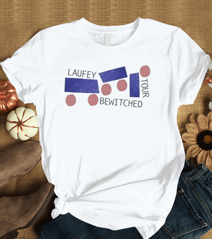 Laufey Bewitched Tour 2026 Red And Blue Abstract Circles And Rectangles T-Shirt