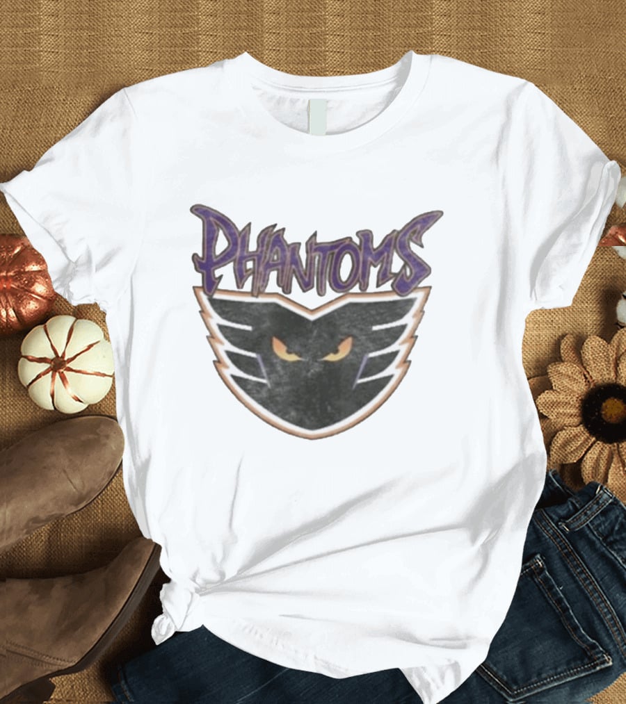 Lehigh Valley Phantoms Hockey Team Emblem With Bold Lettering And Fierce Mask T-Shirt