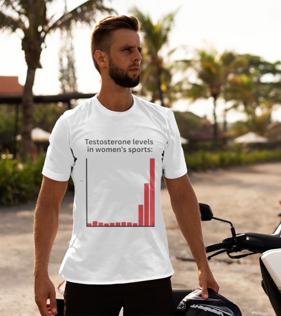 Testosterone Levels In Women's Sports Bar Graph Analysis T-Shirt