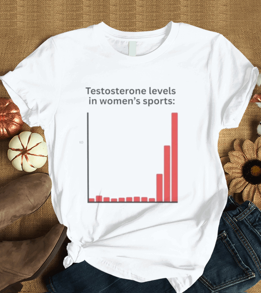 Testosterone Levels In Women's Sports Bar Graph Analysis T-Shirt