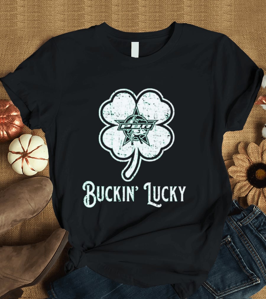 Pbr Buckin' Lucky St. Patrick's Day Clover T-Shirt