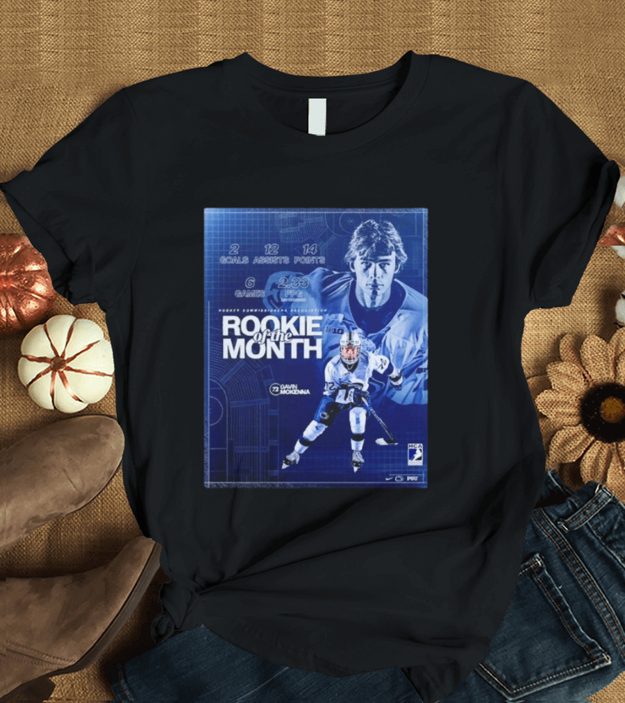 Rookie Of The Month Gavin McKenna 72 Penn State Nittany Lions Hockey Goals Assists Points T-Shirt