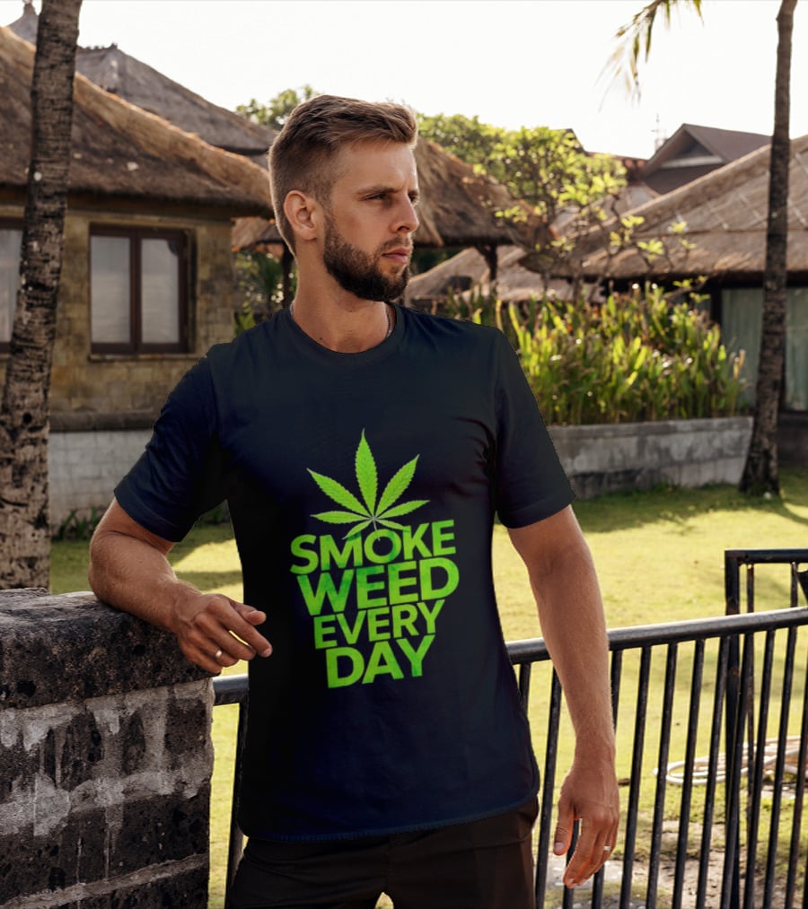 Smoke Weed Every Day Cannabis For Sale Ships Free Leaf T-Shirt