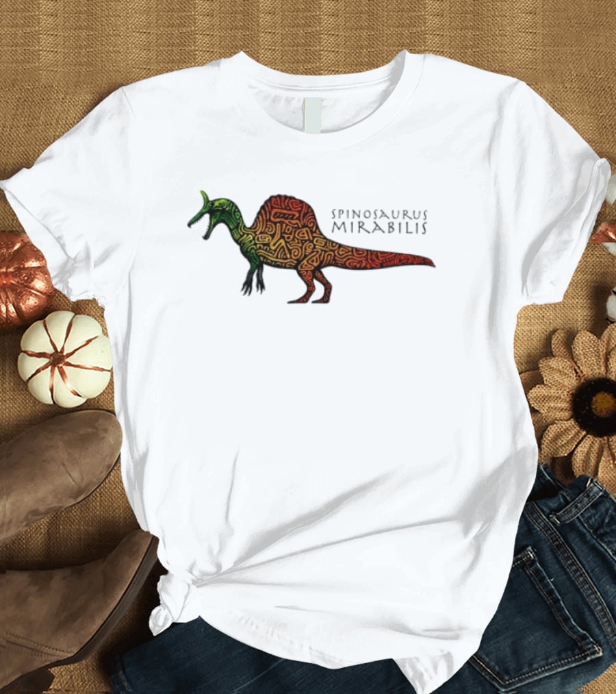 Spinosaurus Mirabilis Dinosaur Rainbow T-Shirt