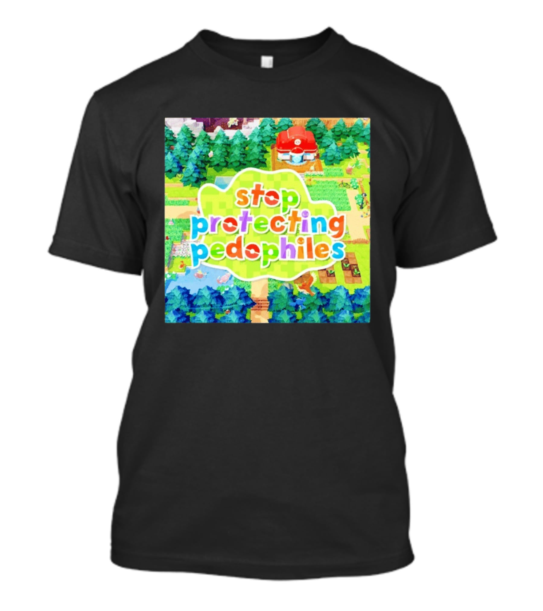 Stop Protecting Pedophiles Pokopia Generator Scenic Landscape T-Shirt