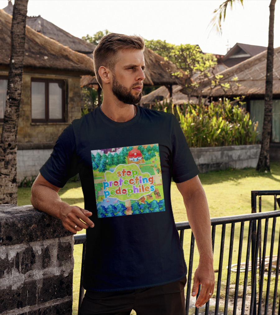 Stop Protecting Pedophiles Pokopia Generator Scenic Landscape T-Shirt