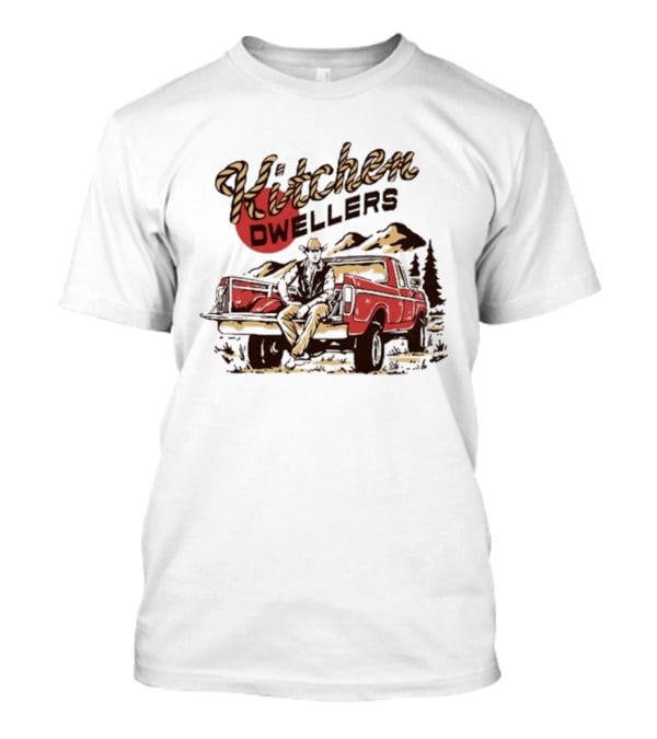 Kitchen Dwellers Swipe 4 All Tour Cowboy On Truck Mountain Scene T-Shirt