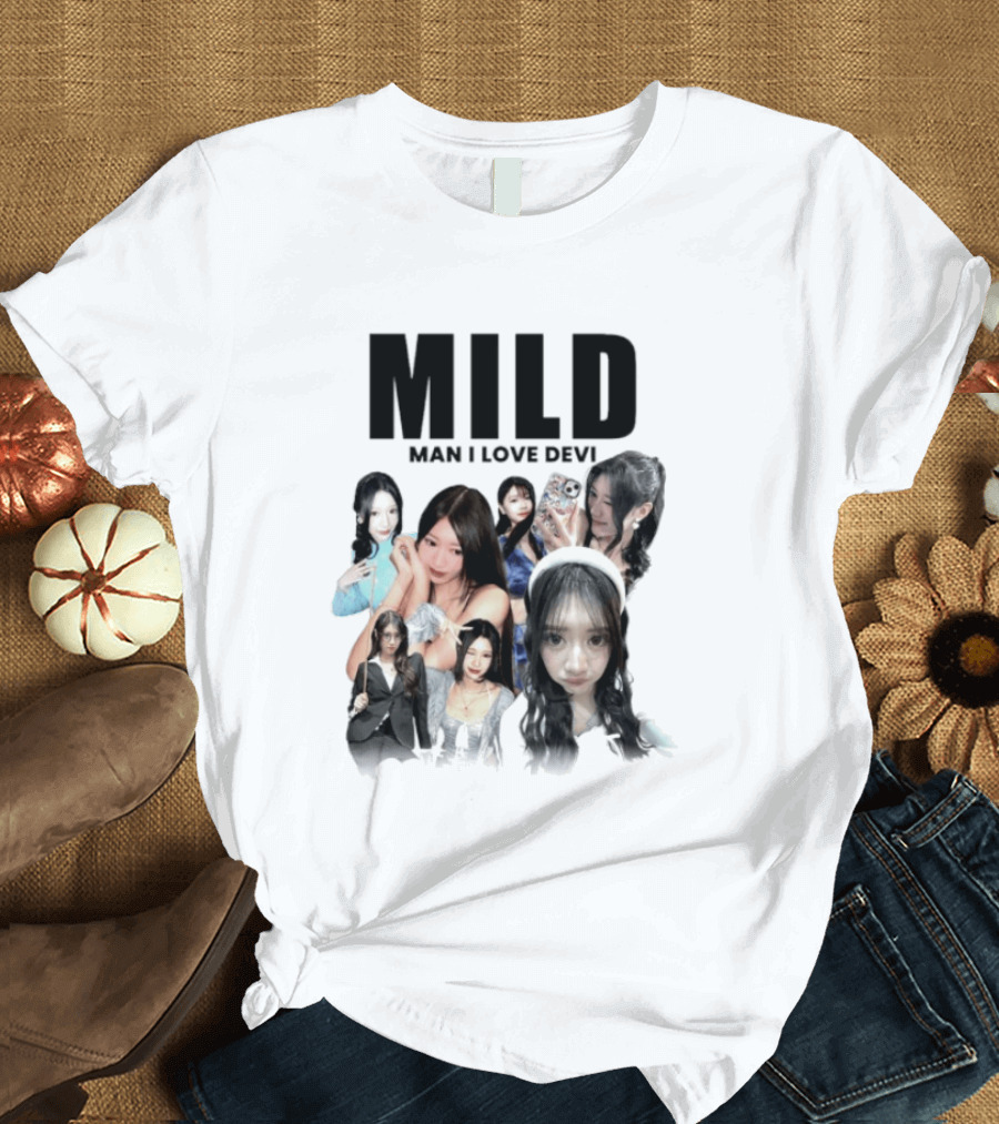 Mild Man I Love Devi Multi Portrait Collage T-Shirt