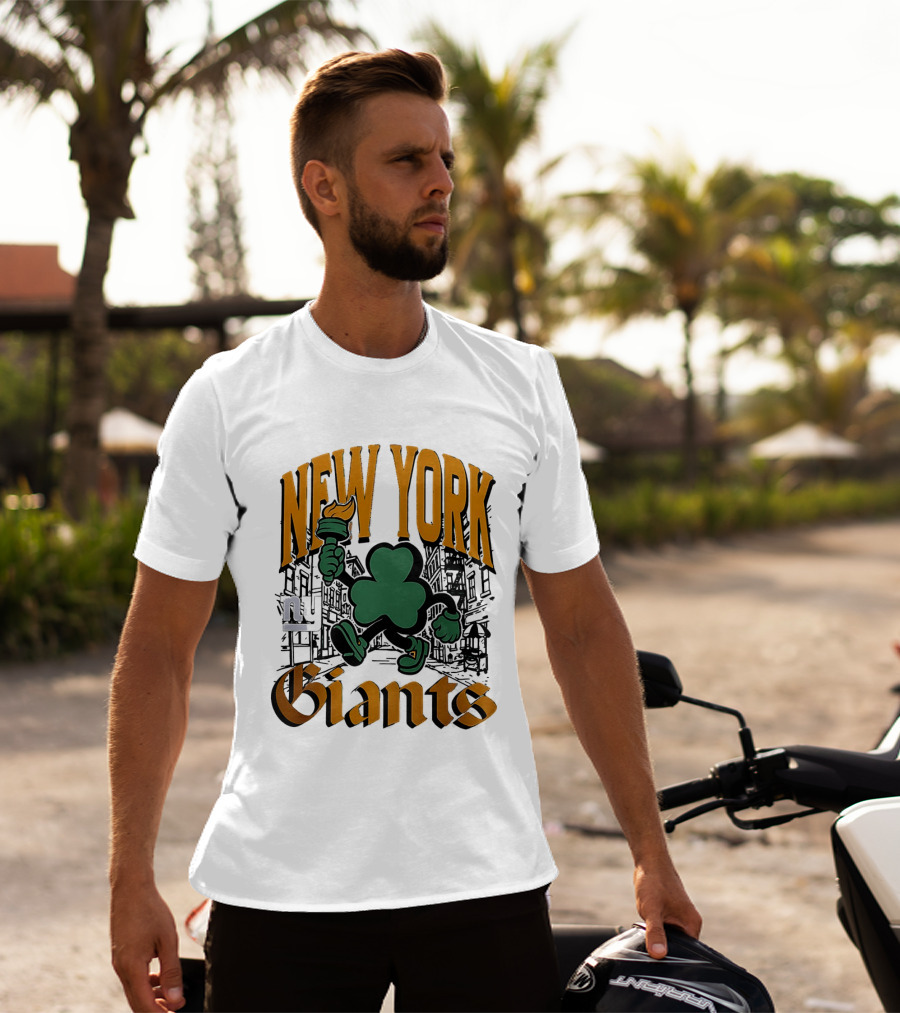 New York Giants St. Patrick's Day 2026 Shamrock Torch Running T-Shirt
