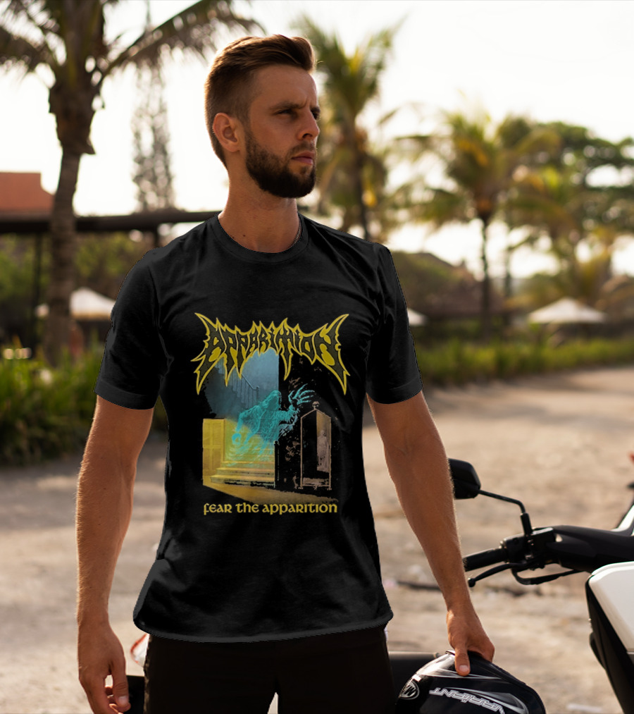 Apparition Fear The Apparition Spooky Ghostly Spirit Doorway T-Shirt