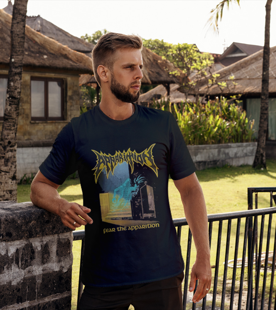 Apparition Fear The Apparition Spooky Ghostly Spirit Doorway T-Shirt
