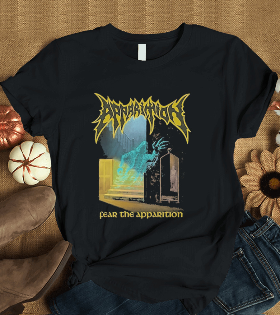 Apparition Fear The Apparition Spooky Ghostly Spirit Doorway T-Shirt