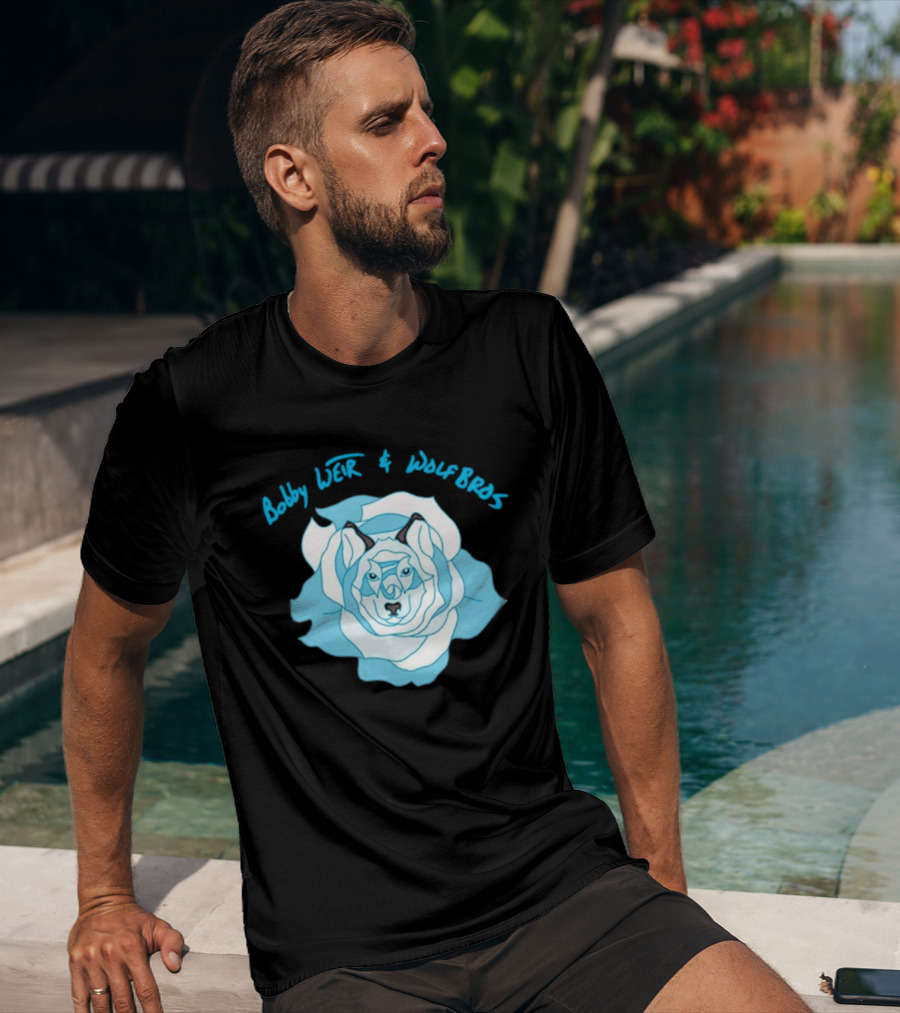 Bobby Weir And Wolf Bros Blue Rose Wolf T-Shirt