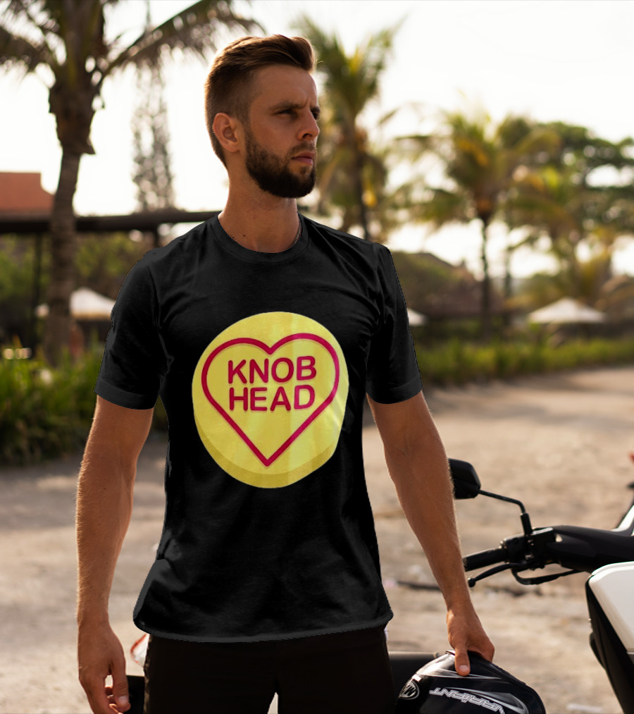 Knob Head Love Hearts Yellow Round T-Shirt