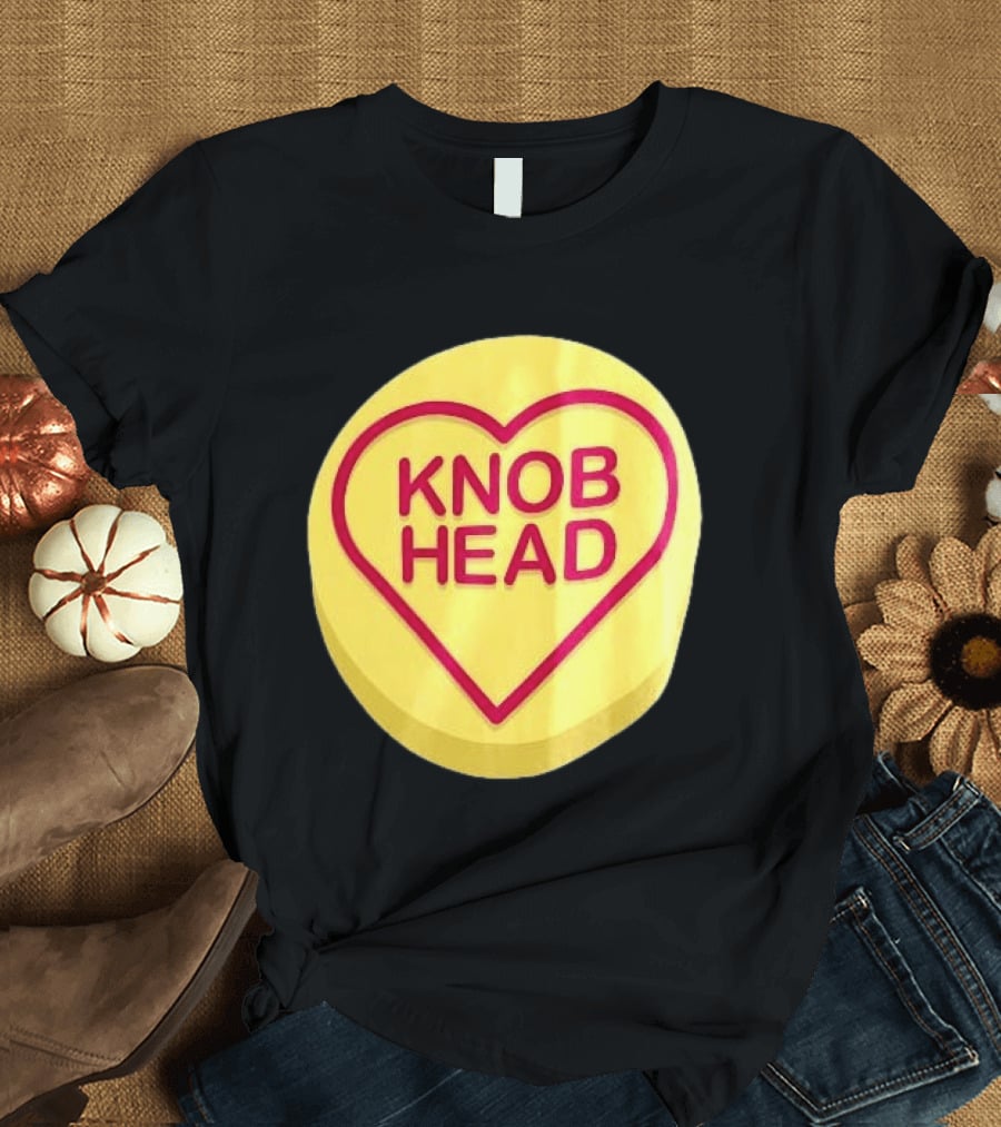 Knob Head Love Hearts Yellow Round T-Shirt