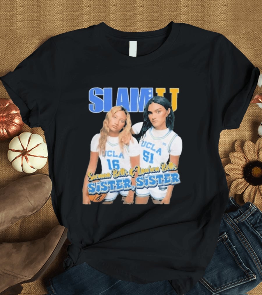 UCLA Bruins Basketball Betts Sisters Sienna Lauren Slam Sister T-Shirt