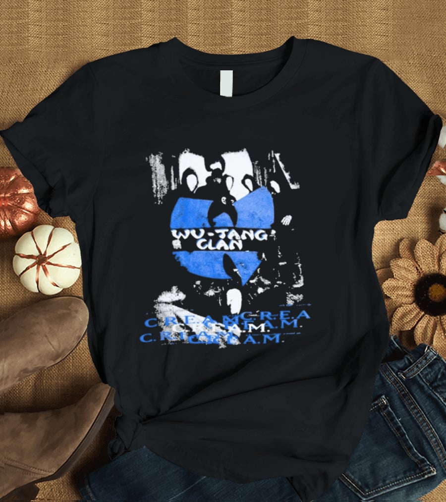 Wu Tang Clan C.R.E.A.M Repeat Logo Blue Music T-Shirt