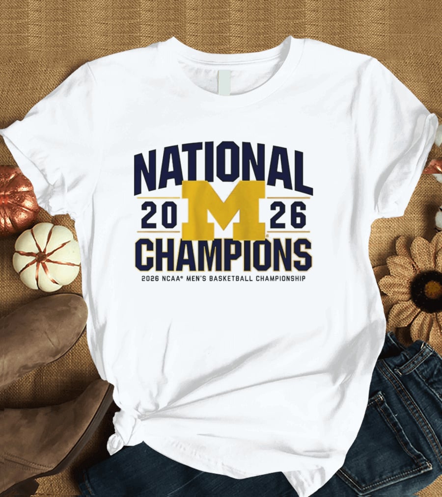 Michigan Wolverines 2026 National Champions Men's Basketball NCAA Championship T-Shirt
