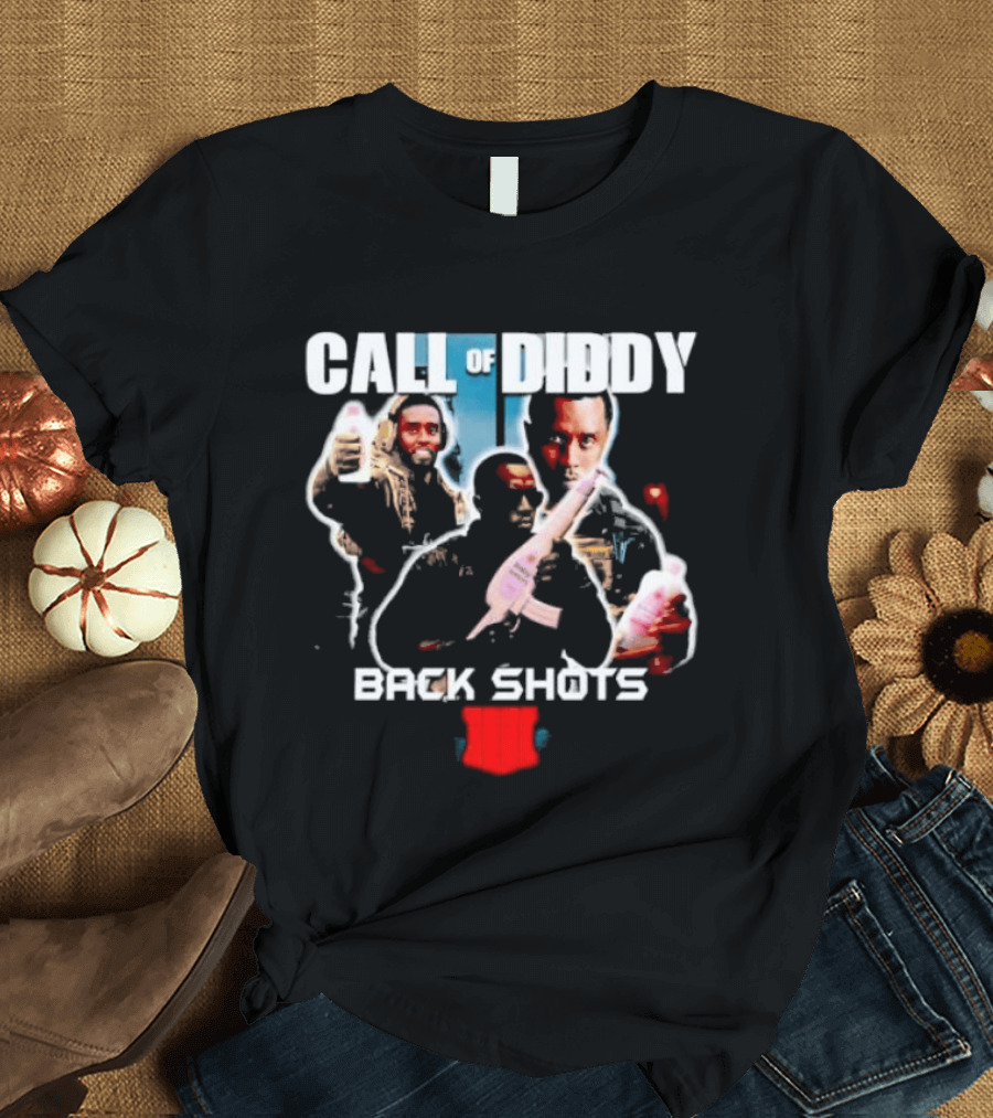 Call Of Diddy Back Shots Bootleg Action Parody Game T-Shirt