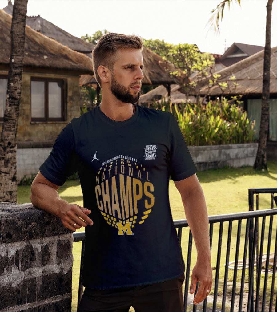 2026 Michigan Wolverines Men's Basketball National Champs Locker Room T-Shirt
