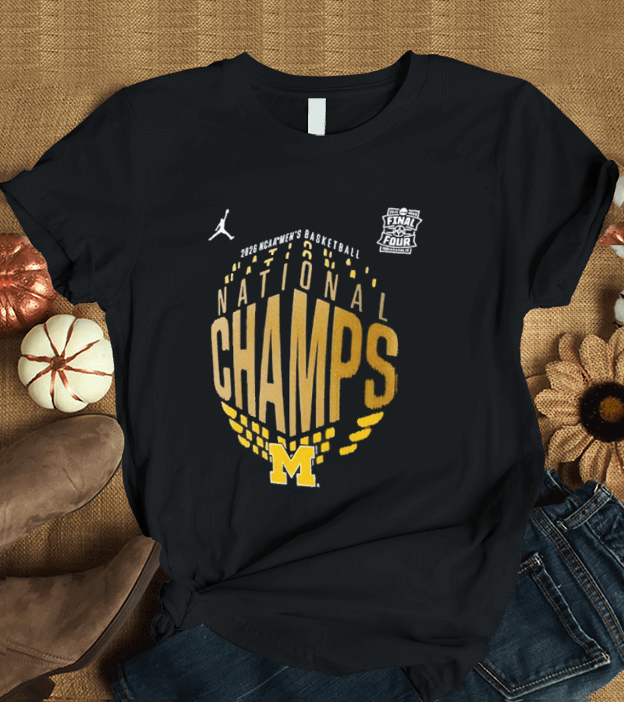 2026 Michigan Wolverines Men's Basketball National Champs Locker Room T-Shirt