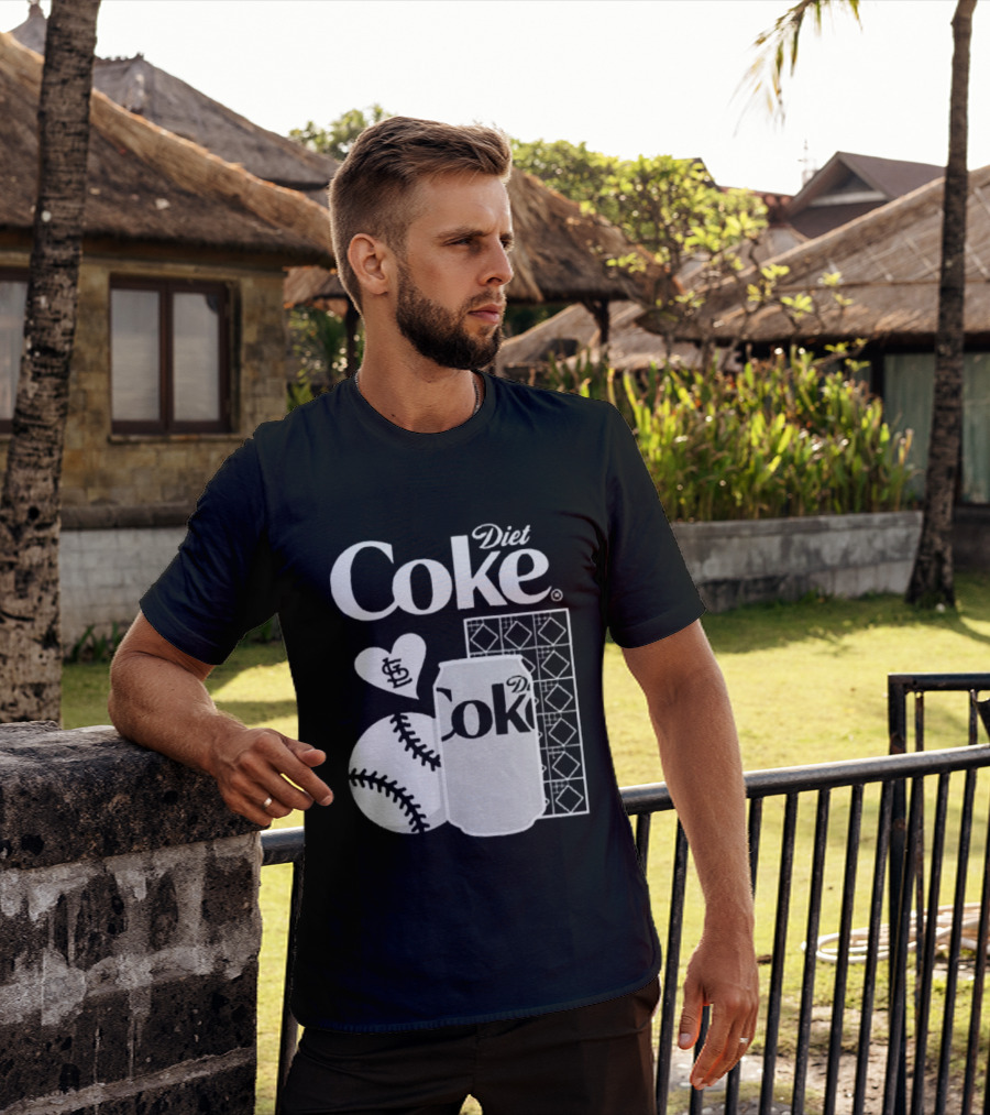 St. Louis Cardinals Diet Coke Night Baseball Can Heart 2026 T-Shirt