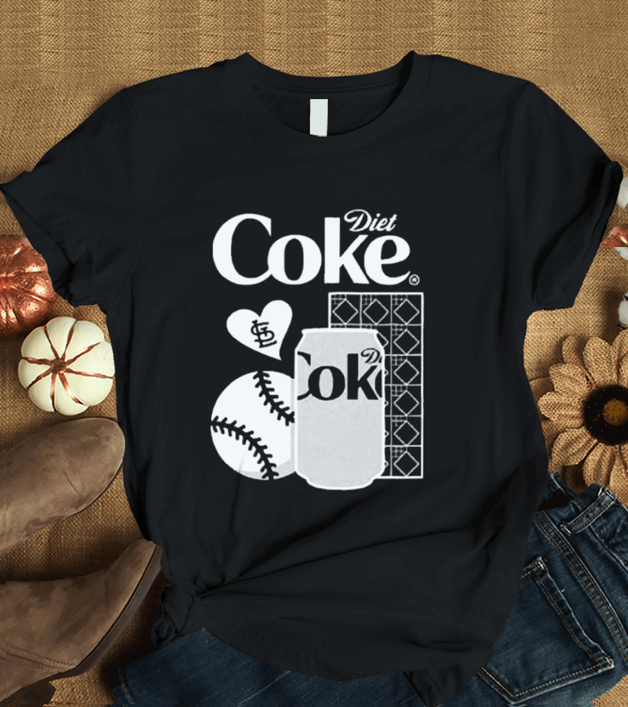 St. Louis Cardinals Diet Coke Night Baseball Can Heart 2026 T-Shirt