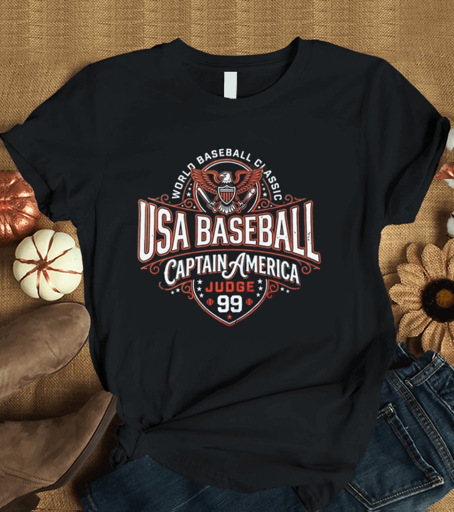 USA Baseball Captain America Judge 99 Independence Wings T-Shirt