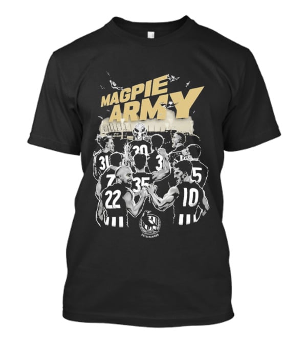 Collingwood Magpie Army Adults Team Players Huddle Football Fans T-Shirt