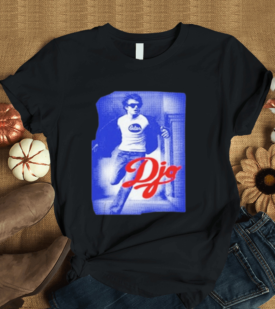 DJO Oficial Tienda Lollapalooza Estilo Vintage Azul Rojo T-Shirt