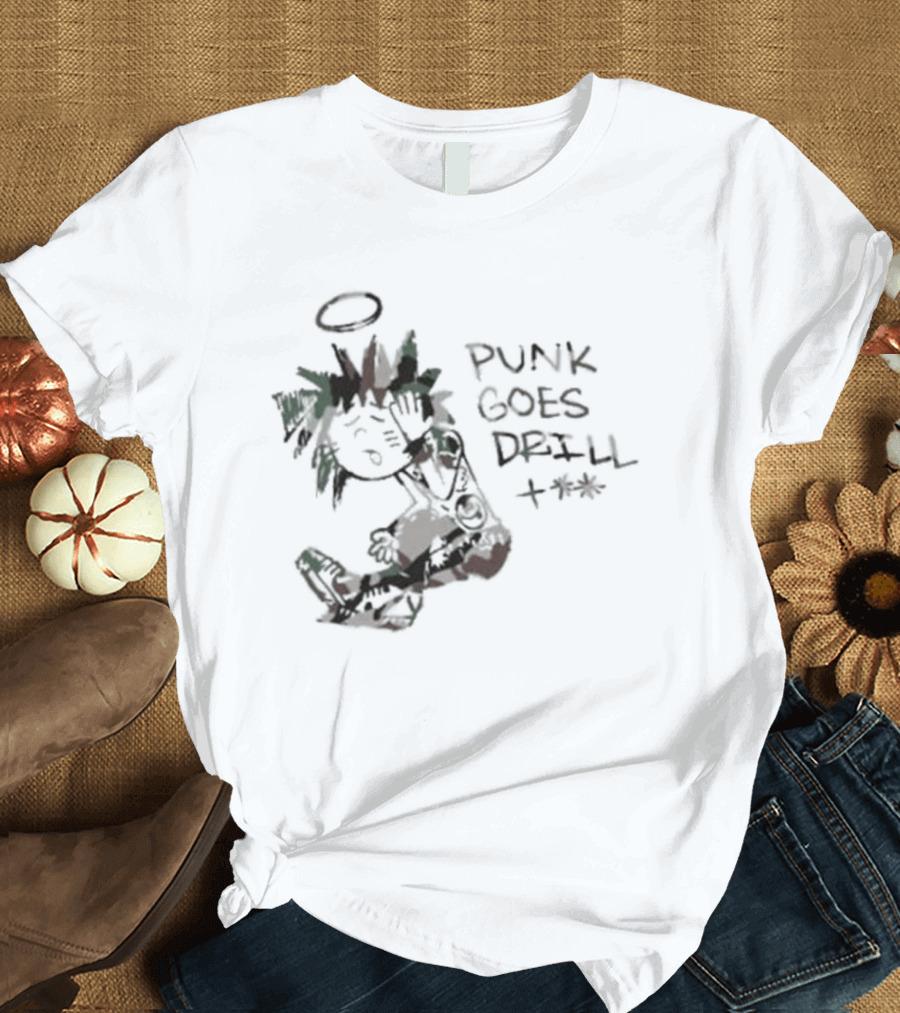 Punk Goes Drill Anniversary Halo Angel Drawing T-Shirt