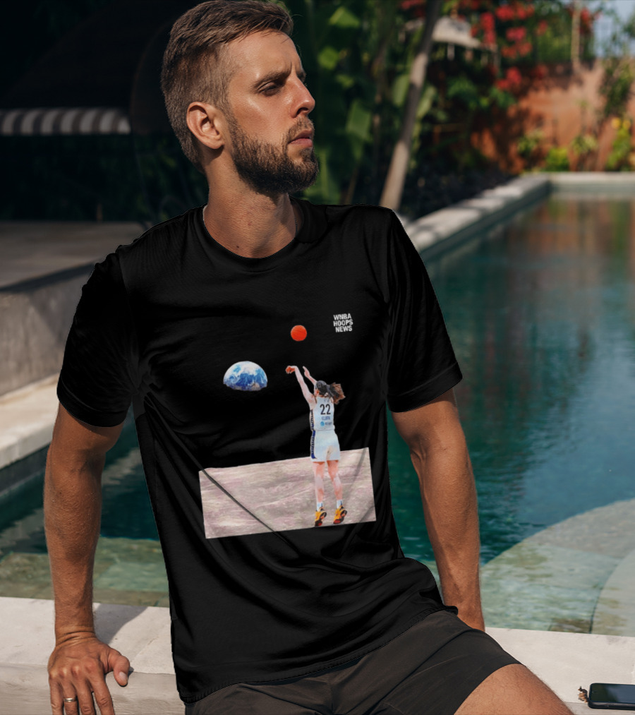 Caitlin Clark Indiana Fever WNBA Shooting Basketball On Lunar Surface T-Shirt