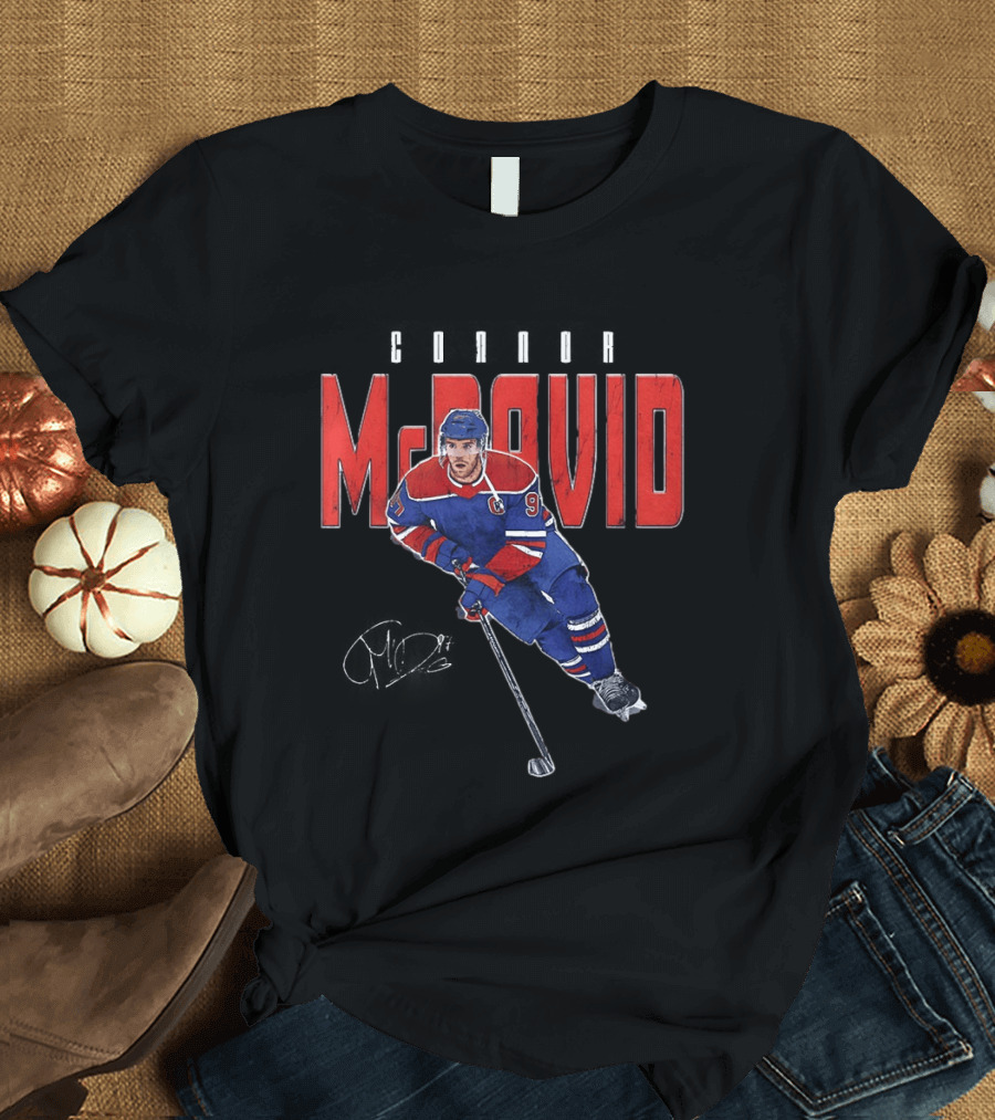 Connor McDavid Number 97 Edmonton Oilers NHL Hockey Player T-Shirt