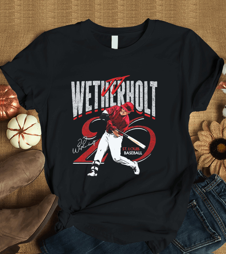 JJ Wetherholt 26 St. Louis Cardinals Baseball Player T-Shirt