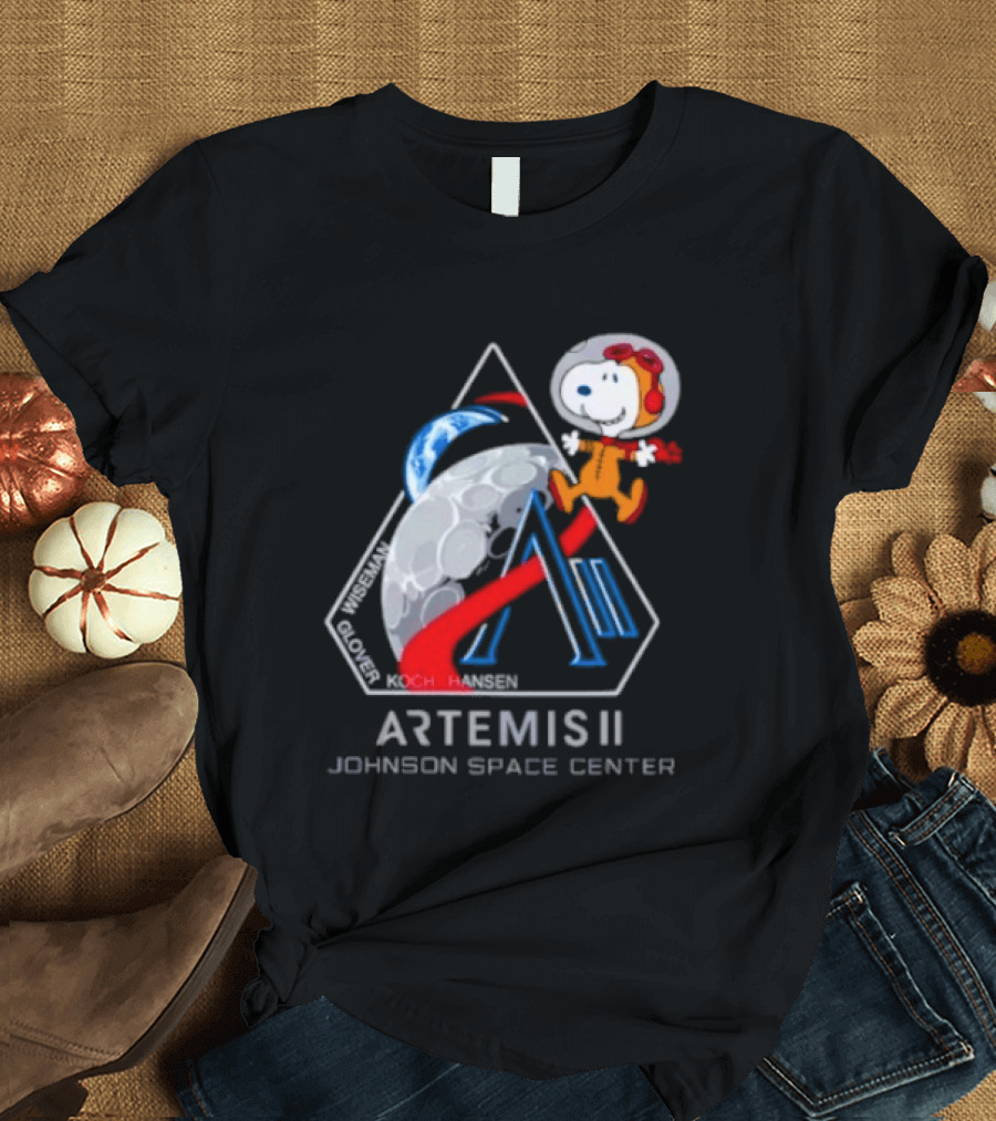 Artemis II Snoopy Johnson Space Center NASA Moon Mission T-Shirt