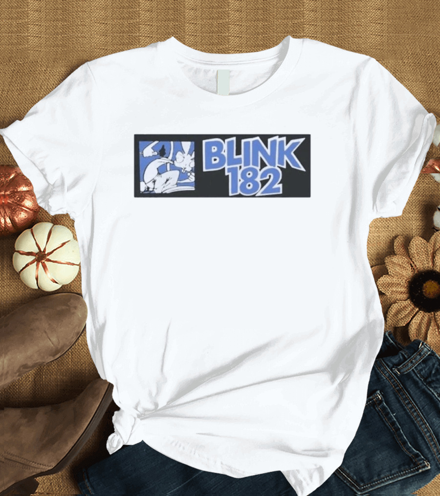 Blink 182 Limited Edition Blue White Cartoon Art 25 Box T-Shirt