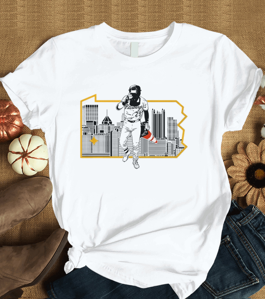 Fear The Cone Ryan O'Hearn Pittsburgh Pirates Baseball Pennsylvania Skyline T-Shirt